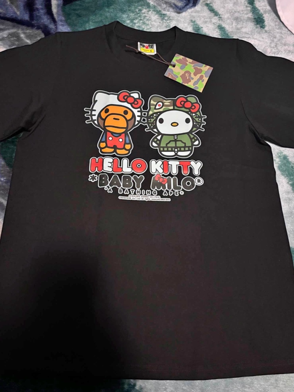 Bape Hello Kitty x Baby Milo Black Graphic Kids Tee